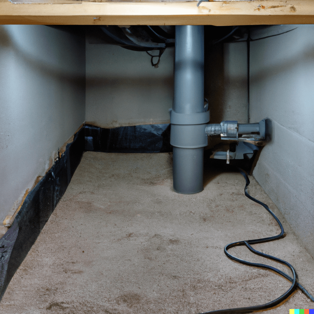 Basement with interior drainage system and sump pump